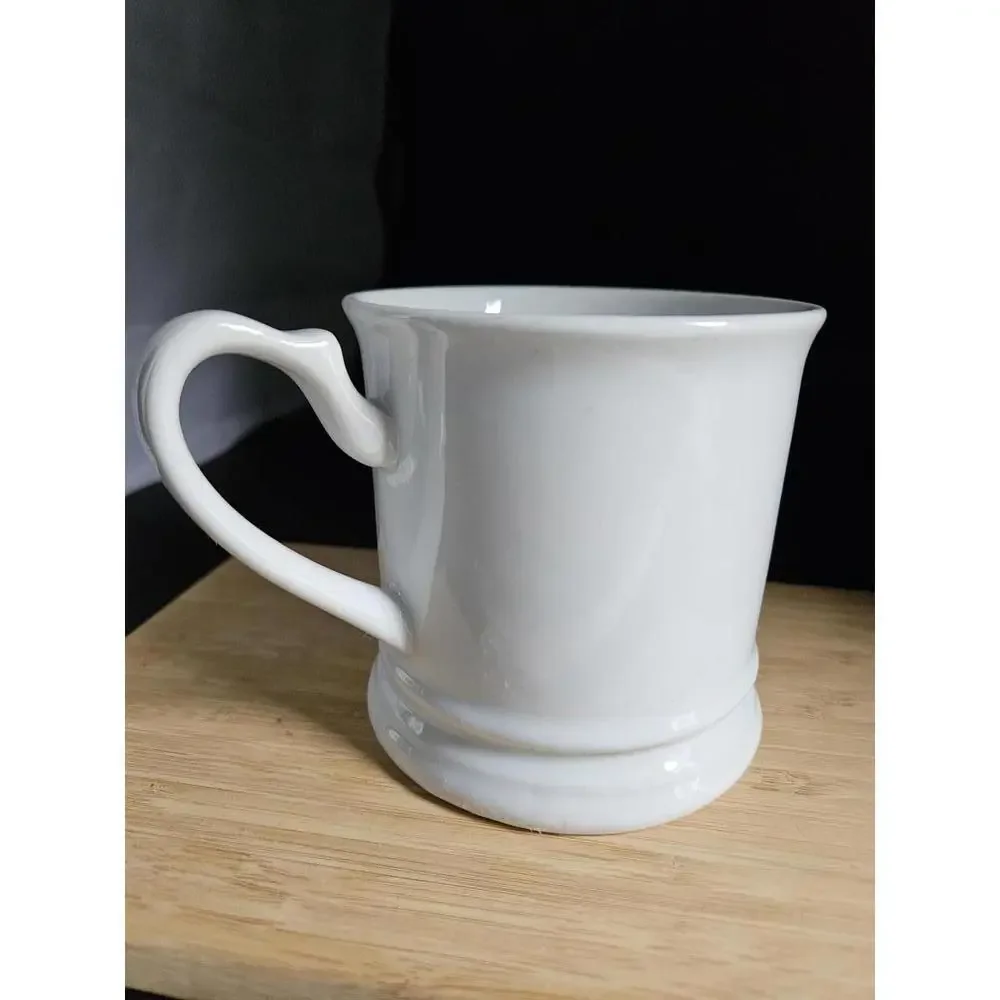 Williams-Sonoma White Monogram Mug Letter K Sculpted Handle Approx 14 oz